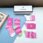 Chanel set 5 socks in pink - 5