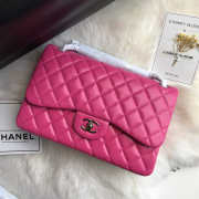 Uubags | Chanel Flap Bag Pink Silver Buckle 30cm - 2