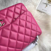 Uubags | Chanel Flap Bag Pink Silver Buckle 30cm - 5