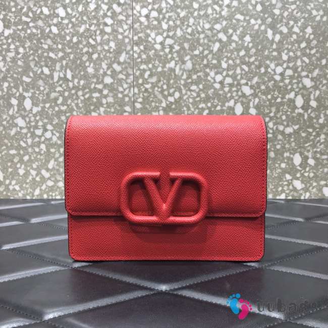 Valentino Garavani Vring chain wallet in red 17.5x8x13cm - 1