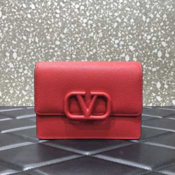 Valentino Garavani Vring chain wallet in red 17.5x8x13cm