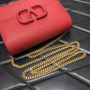 Valentino Garavani Vring chain wallet in red 17.5x8x13cm - 6