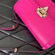 Valentino Rockstud23 Smooth Calfskin Bag In Pink 23x13x9cm - 5