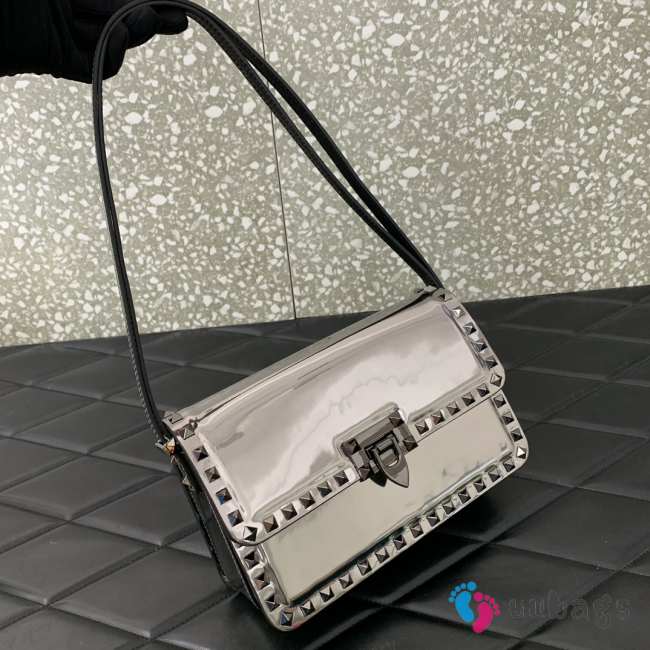 Valentino Rockstud23 Smooth Calfskin Bag In Silver 23x13x9cm - 1