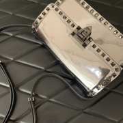 Valentino Rockstud23 Smooth Calfskin Bag In Silver 23x13x9cm - 6