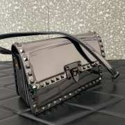 Valentino Rockstud23 Smooth Calfskin Bag In Silver 23x13x9cm - 4