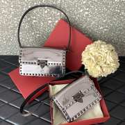 Valentino Rockstud23 Smooth Calfskin Bag In Silver 23x13x9cm - 3