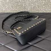 Valentino Rockstud Grainy Calfskin Bag In Black With Gold Buckle 19x13x7cm - 4