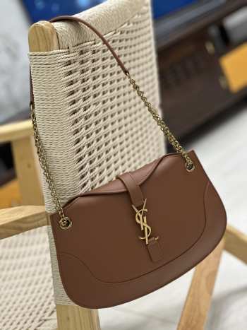 YSL Sienna in vegetable-tanned leather in brown 31x21x6cm