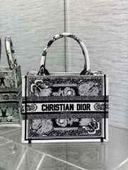 Dior Book Tote Black and White Butterfly Bandana Embroidery 26x8x22cm - 1