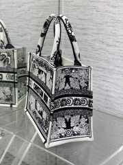 Dior Book Tote Black and White Butterfly Bandana Embroidery 26x8x22cm - 3