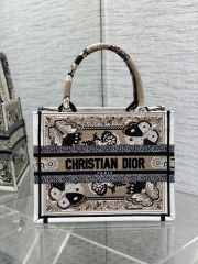 Dior Book Tote Beige Multicolor Butterfly Bandana Embroidery 26x8x22cm - 1