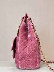 Chanel Hobo Bag Velvet & Gold-Tone Metal Pink 22x23x8cm - 2