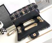 Chanel 23A Fall BlackTweed Double Flap Chain & Pearl Embellished Bag 19x29x9cm - 5