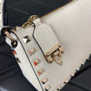 Valentino Rockstud Grainy Calfskin Bag White 19x13x7cm - 6