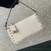 Valentino Rockstud Grainy Calfskin Bag White 19x13x7cm - 3