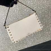 Valentino Rockstud Grainy Calfskin Bag White 19x13x7cm - 2