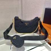 Prada Re-Edition 2005 crochet bag in black 23x16x7cm - 2