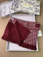 Dior double-sided jacquard cashmere long red scarf 35x190cm - 3