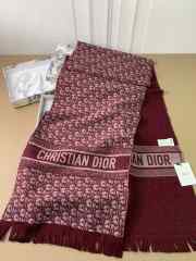 Dior double-sided jacquard cashmere long red scarf 35x190cm - 5