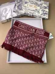 Dior double-sided jacquard cashmere long red scarf 35x190cm - 6