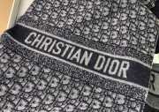 Dior double-sided jacquard cashmere long blue navy scarf 35x190cm - 4