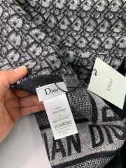 Dior double-sided jacquard cashmere long black scarf 35x190cm - 5