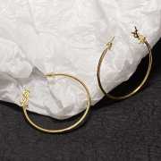 YSL Logo Hoop Earrings In Metal - 4