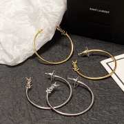 YSL Logo Hoop Earrings In Metal - 6