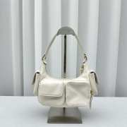 Miu Miu nappa leather pocket bag white 21x6x12cm - 2