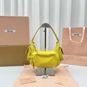 Miu Miu nappa leather pocket bag yellow 21x6x12cm - 4