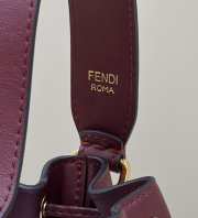 Fendi Montresor Raffia Bucket Bag Red 18x12x10cm - 4