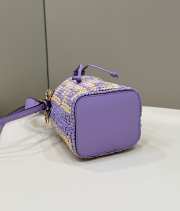 Fendi Montresor Raffia Bucket Bag Purple 18x12x10cm - 2