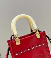 Fendi red tote bag 13x6.5x17cm - 3