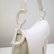 Dior Saddle Bag With Strap White Ultramatte Calfskin 25.5x20x6.5cm - 6