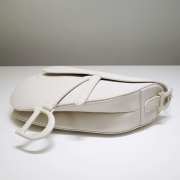 Dior Saddle Bag With Strap White Ultramatte Calfskin 25.5x20x6.5cm - 5