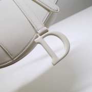 Dior Saddle Bag With Strap White Ultramatte Calfskin 25.5x20x6.5cm - 4