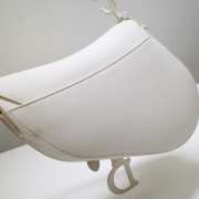 Dior Saddle Bag With Strap White Ultramatte Calfskin 25.5x20x6.5cm - 3