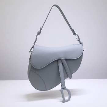 Dior Saddle Bag With Strap Grey Ultramatte Calfskin 25.5x20x6.5cm