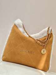 Chanel 22 lambswool tote bag in brown 39x42x8cm - 2