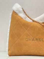 Chanel 22 lambswool tote bag in brown 39x42x8cm - 5