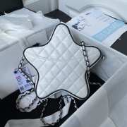 Chanel Star Handbag Satin & Black Metal White 2.5x22.5x6cm - 2