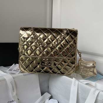 Chanel Star Backpack & Coin Purse Metallic Gold Mirror Effect Calfskin