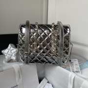 Chanel Star Backpack & Coin Purse Metallic Silver Mirror Effect Calfskin - 2