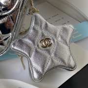 Chanel Star Backpack & Coin Purse Metallic Silver Mirror Effect Calfskin - 6