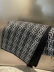 Fendi wool silk scarf in black 180×30cm - 3