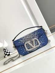 Valentino Garavani Small Loco Denim Bag With Rhinestones 20x11x5cm - 1