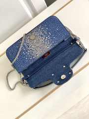 Valentino Garavani Loco Denim Bag With Rhinestones 27x13x6cm - 5