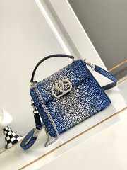 Valentino garavani Mini Vsling Denim Bag With Rhinestones 19x13x9cm - 1