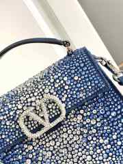 Valentino garavani Mini Vsling Denim Bag With Rhinestones 19x13x9cm - 5